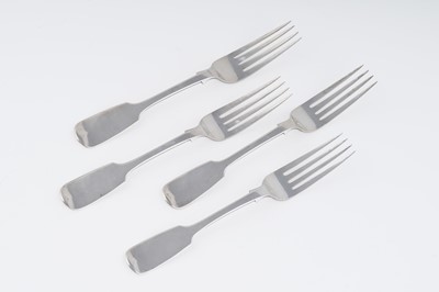 Lot 118 - A set of four Victorian silver provincial table forks
