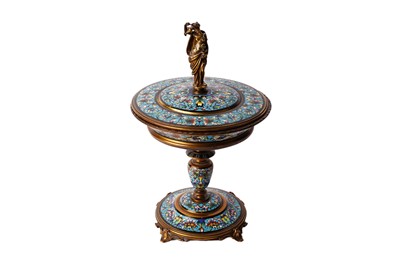 Lot 1384 - A late 19th Century Continental champlevé enamel centrepiece