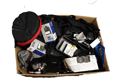 Lot 834 - A collection of cameras, binoculars and other camera related equipment