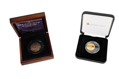 Lot 497 - A HRH Prince George of Cambridge gold proof double crown; and another