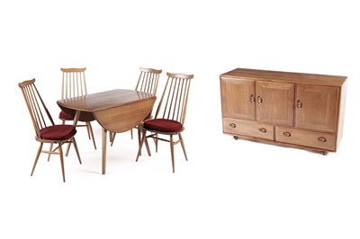 Lot 818 - An Ercol elm and beech dining room suite