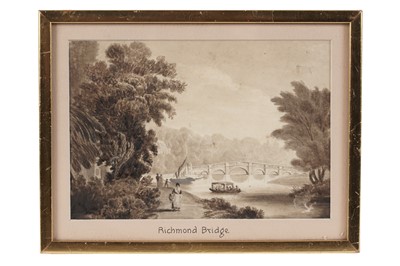 Lot 35 - Early 19th British School - Richmond Bridge | en grisaille watercolour