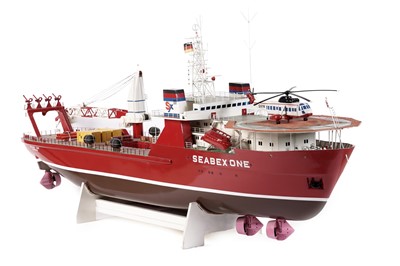 Lot 672 - A hand-built remote control scale model of the 'Seabex One' DSV (diving support) boat