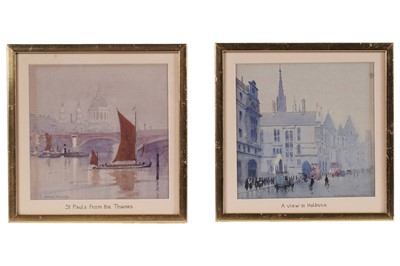 Lot 36 - 19th Century British School - St Paul's from the Thames, and A View in Holborn | watercolour