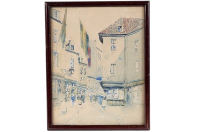 Lot 45 - Victor Noble Rainbird - Looking West Along Clive Street | watercolour