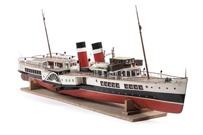 Lot 678 - A hand-built remote control scale model of a paddle steamboat