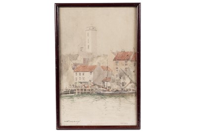 Lot 47 - Victor Noble Rainbird - North Shields Fish Quay and High Light | watercolour