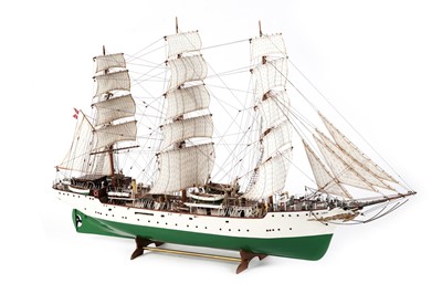 Lot 686 - A large cased hand-built scale model of the 'Danmark'