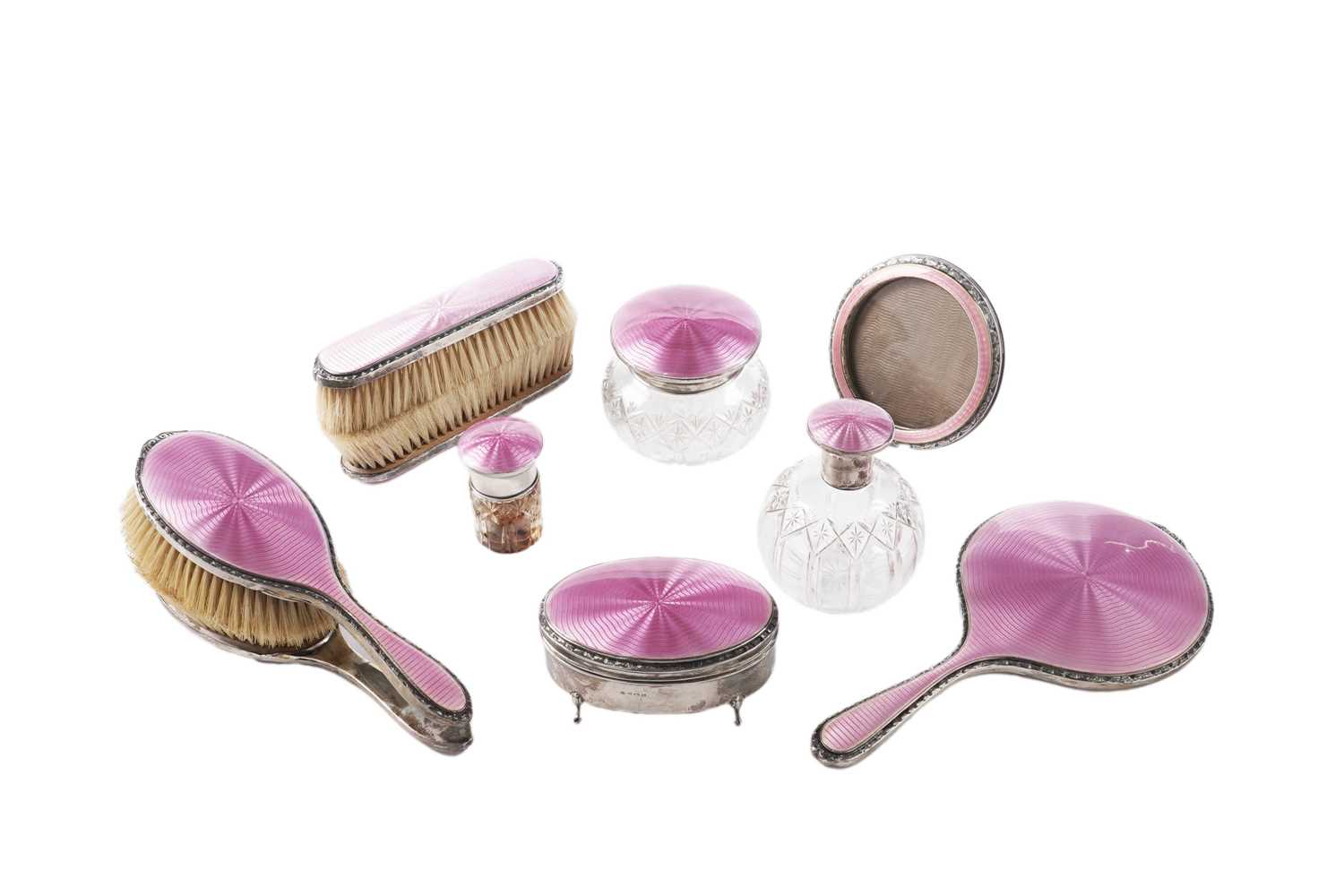 Lot 333 - A George V ten-piece silver dressing table set