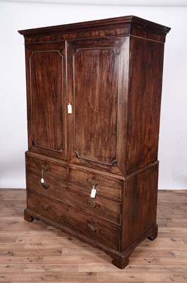 Lot 121 - A George III mahogany linen press