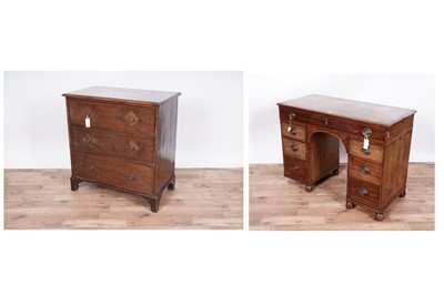 Lot 114 - An early 20th Century mahogany chest of drawers and a desk