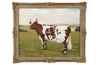 Lot 143 - Weirs - Portrait of an Ayrshire Cow | oil