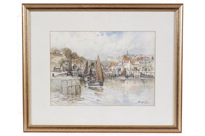 Lot 69 - Thomas Swift Hutton - Fishing at Eyemouth | watercolour