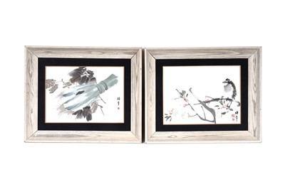 Lot 893 - After Ren Bonian - Bird and vine study | hand-finished woodblock prints