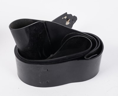 Lot 115 - A collection of ‘Sam Browne’ belts; and two Pipers black plastic Baldricks