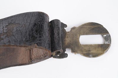 Lot 106 - A rare waist belt and clasp with cartouche box with badge