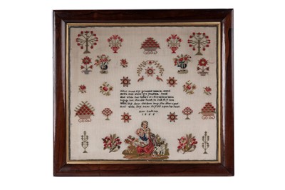 Lot 1483 - A Victorian motif sampler by Anne Jackson in 1855