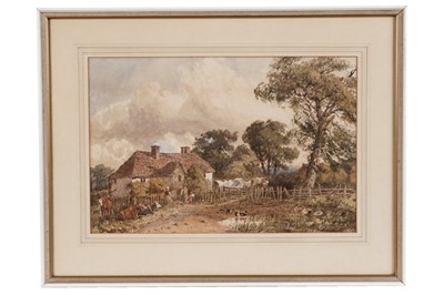 Lot 67 - Attributed to David Cox - Farmstead with Fresh Laundry | watercolour