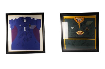 Lot 914 - France signed strip / Northampton Saints R.F.C. signed strip