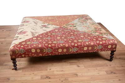 Lot 86 - A large Victorian-style embroidered stool, with a George Smith label.