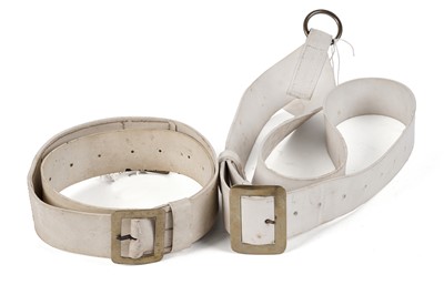 Lot 122 - A white plastic drum carriage and buckle; and another