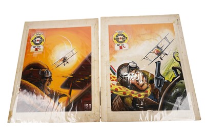 Lot 412 - Original painted artwork for Fleetway’s Air Ace Picture Library No’s. 305 and 328