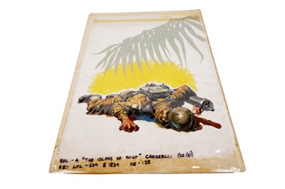 Lot 313 - Original painted artwork for Fleetway’s Battle Picture Library No. 4 ‘The Island of Guilt’