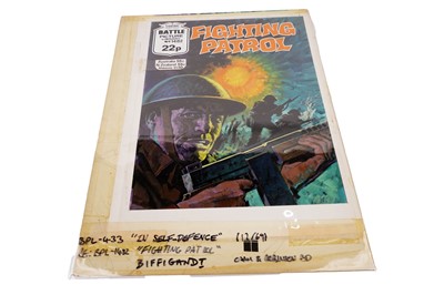 Lot 420 - Original painted artwork for Fleetway’s Battle Picture Library No. 1482 ‘Fighting Patrol’