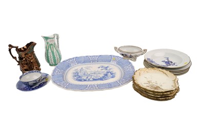 Lot 35 - An early 19th Century Staffordshire meat plate; and other items