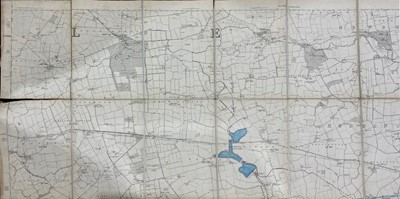 Lot 135 - A vintage folding map depicting Newcastle and Gateshead waterworks