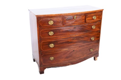 Lot 639 - A George III mahogany and boxwood strung bowfront chest of drawers