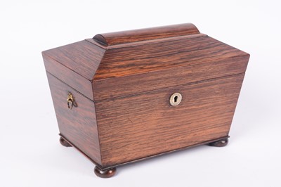 Lot 433 - A 19th Century rosewood sarcophagus shaped tea caddy