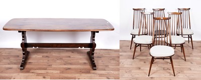 Lot 137 - Ercol: an 'Old Colonial' dining table; and seven 'Golsdmith' chairs