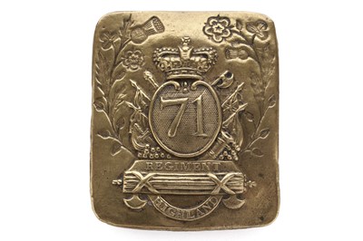 Lot 170 - A rare George III 71st (Highland) Regiment of Foot rank and file shoulder belt plate