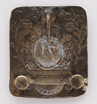 Lot 170 - A rare George III 71st (Highland) Regiment of Foot rank and file shoulder belt plate