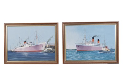 Lot 697 - F* Patterson - "Arundel Castle" and "Capetown Castle" | gouache