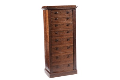 Lot 1421 - A Victorian mahogany Wellington chest