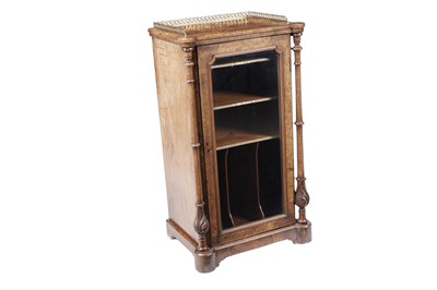 Lot 1422 - A Victorian burr walnut music cabinet