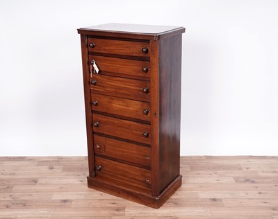 Lot 101 - A Victorian mahogany Wellington chest of drawers