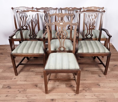 Lot 125 - A matched set of eight early 20th Century Chippendale style dining chairs