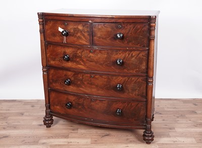 Lot 86 - A Victorian mahogany bowfront chest of drawers