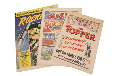 Lot 287 - Rocket Comic No. 1; Smash Comic No. 108; and a rare 2-sheet promotion