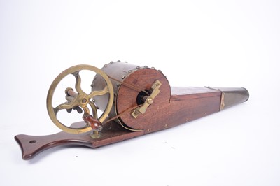 Lot 392 - An Edwardian mahogany and brass mechanical bellows