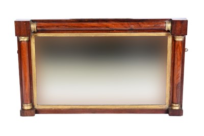 Lot 396 - An Empire style rectangular overmantel mirror