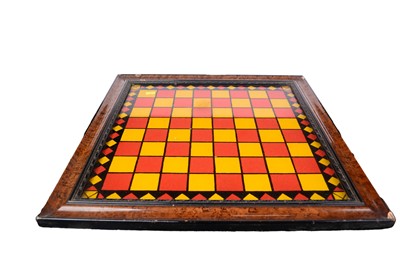 Lot 207 - A reverse painted glass games or chess board