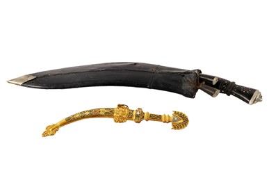 Lot 931 - An Indian kukri; and a Persian decorative knife