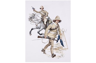 Lot 1 - Douglas N Anderson | Watercolour drawing | Lieutenant in service dress