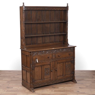 Lot 37 - A Georgian style carved oak dresser