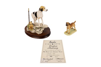 Lot 282 - A Border Fine Arts ‘Fell Hound and Lakeland Terrier’ figure and another Border Fine Arts figure