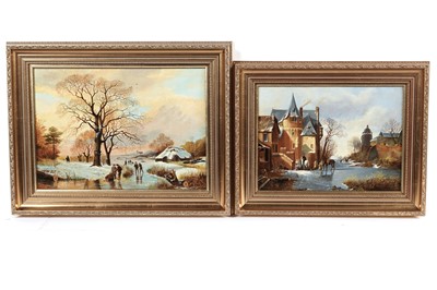 Lot 245 - M*R* Prenelle - Two Winter Scenes | oil